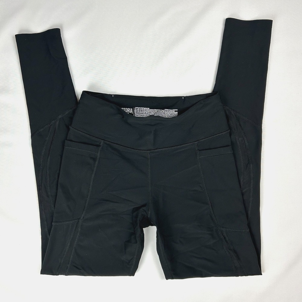 Victoria's Secret Sport Side Pocket Full Length Leggings Black Athletic Yoga S